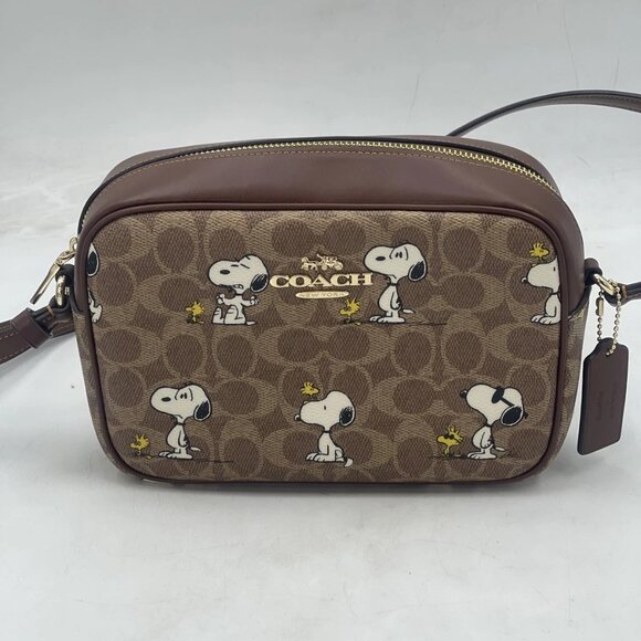 Coach x Peanuts Women’s Snoopy Jamie Camera Bag Brown Multi/Gold — CBM27 - Picture 1 of 11